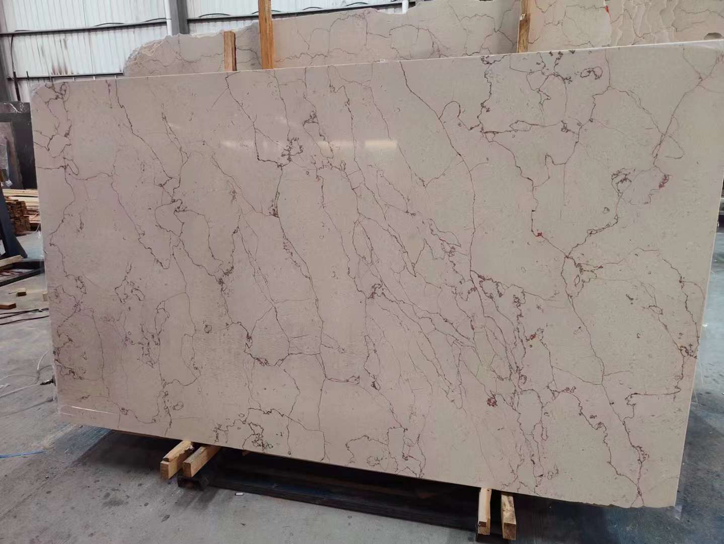 Natural Warm Beige Tone Marble Slab