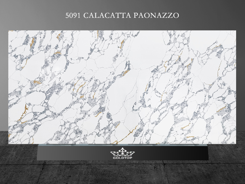 5091 Calacatta Paonazzo Marble Quartz Countertops Slab