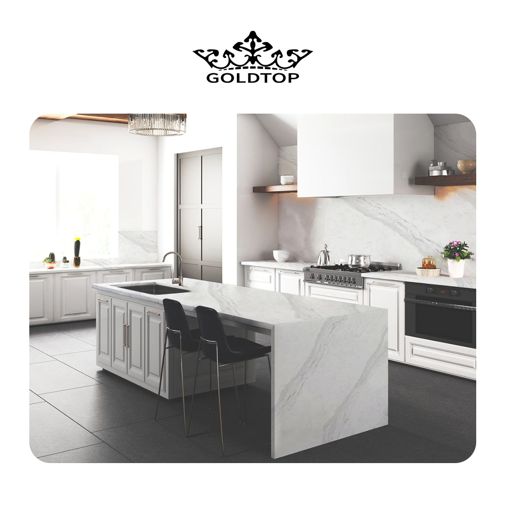 5103 Calacatta Earl Grey Quartz Countertops Supplier