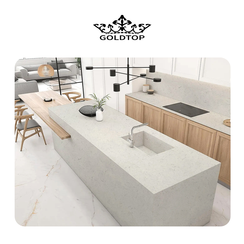 4028 Bianco Romano Marble Quartz Slab