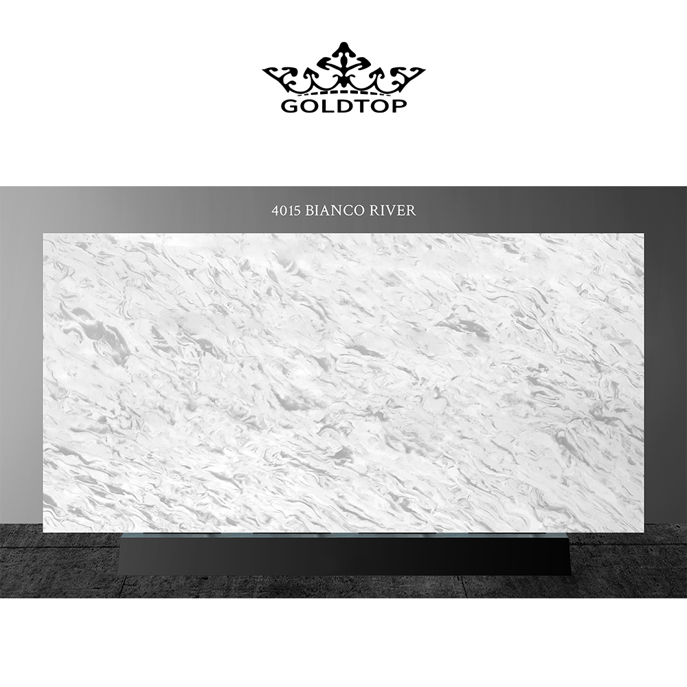 4015 Bianco River Marble Quartz Slab