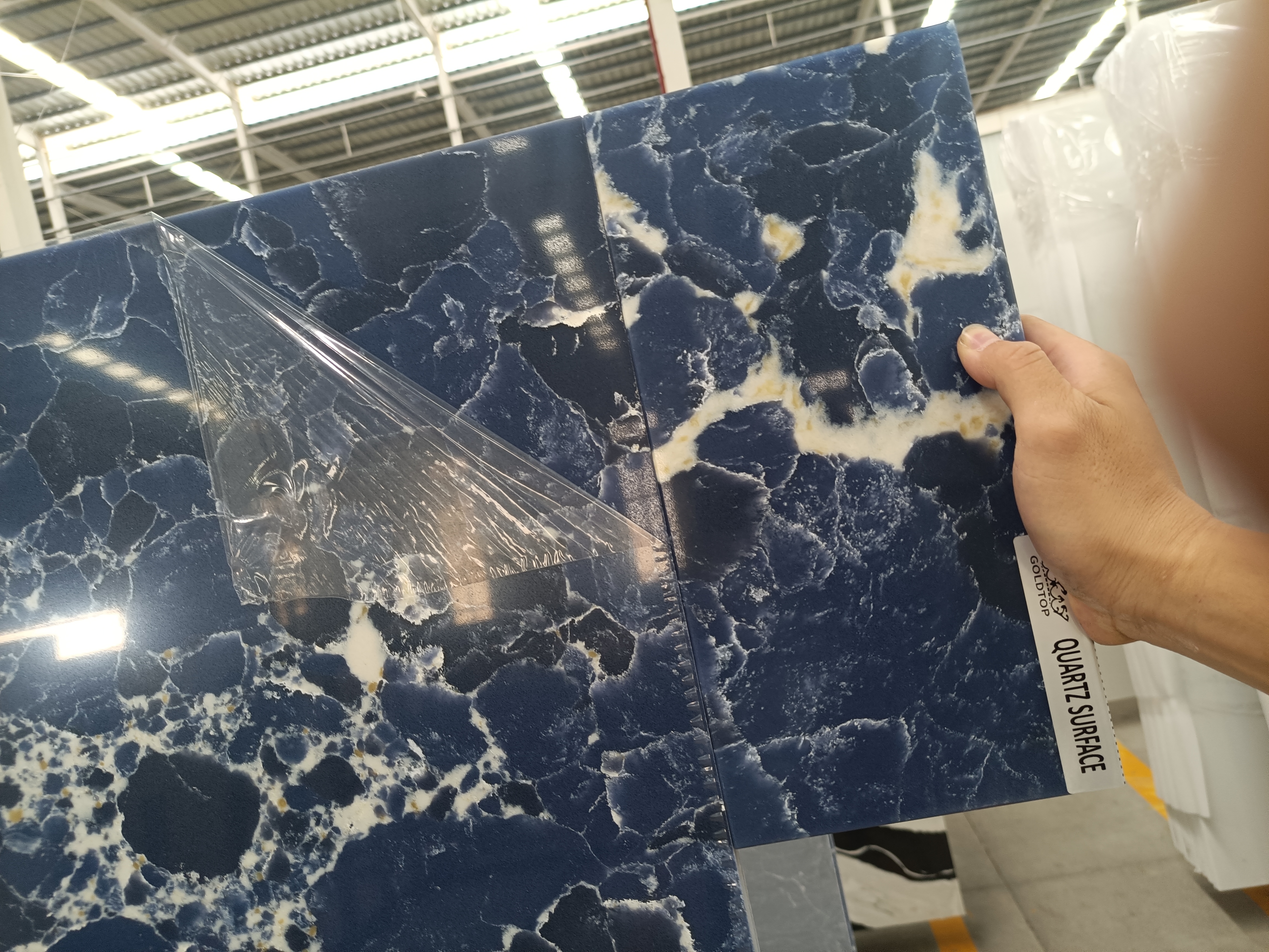 6034 Thunder Blue  Concrete Quartz Slabs
