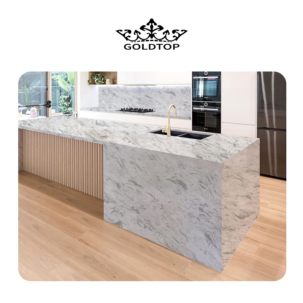 4015 Bianco River Marble Quartz Slab