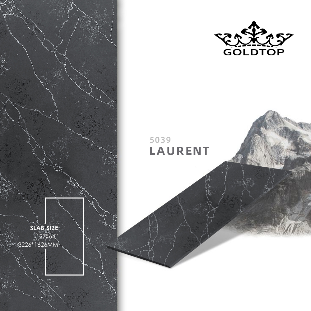 5039 Laurent Calacatta Black Quartz Countertops