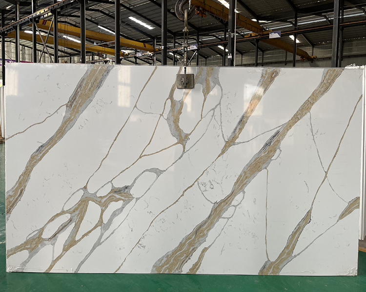 5072 Calacatta Stella White Quartz Slabs Factory