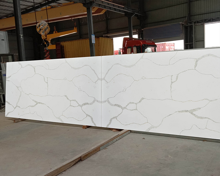 5003 Silk Road White Quartz Super Slabs Customized