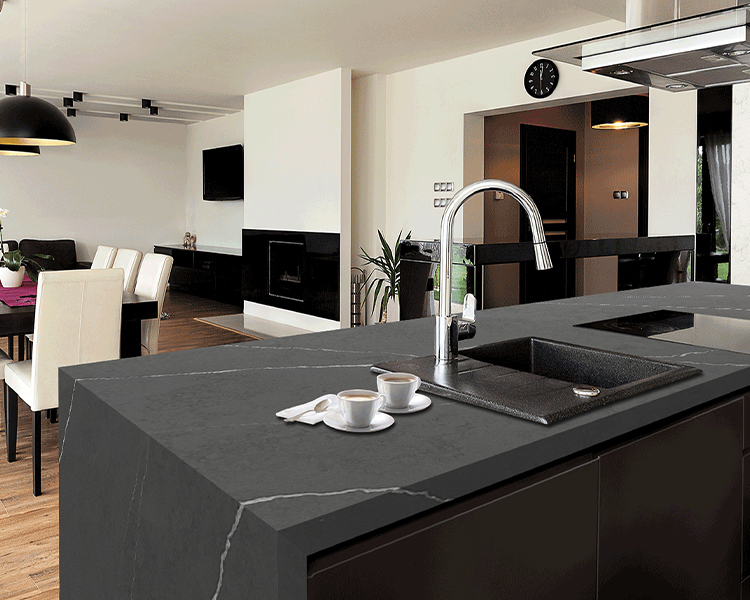 5032 Temper Black Calacatta Quartz Countertops