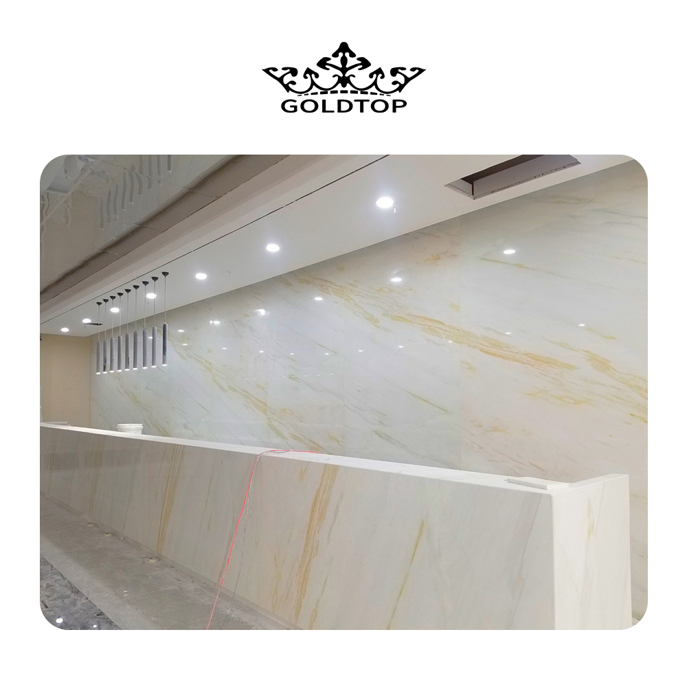 Chinese Golden Cloud Marble Slab 3/4"