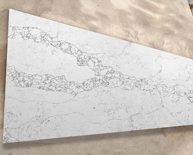 5025 Moon White Calacatta Quartz Countertops Customized