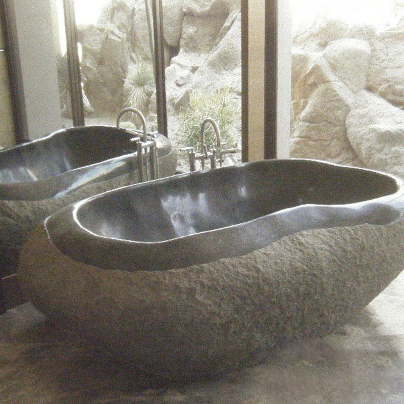 Cultured Black Marble Bathtub Freestanding Tub