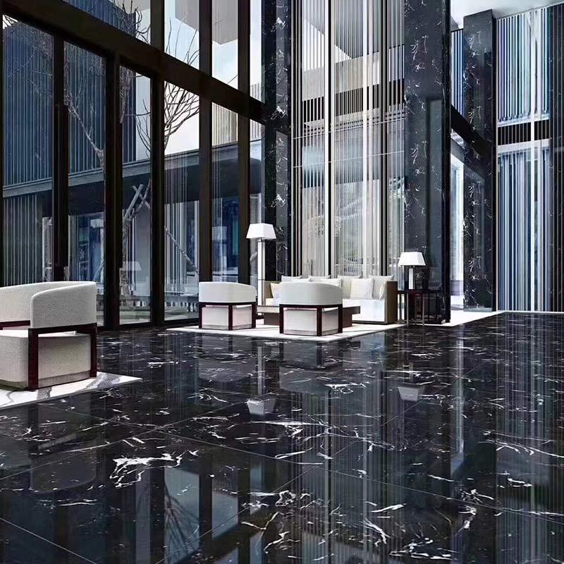 Ice black marble tiles