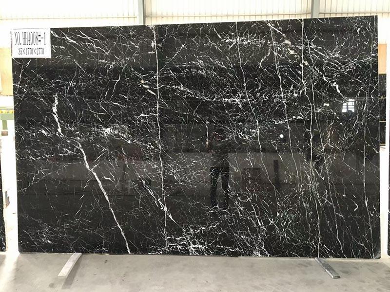 Italian black grigio carnico marble slabs