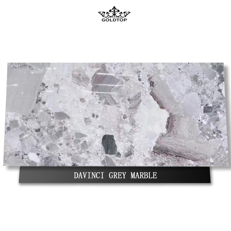 DaVinci Grey marble slab tiles