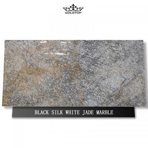 Black silk white jade marble slab