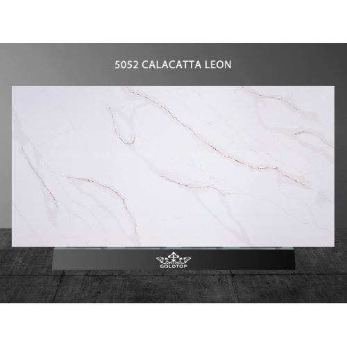 5052 Leon Calacatta White 0% Crystalline Silica Quartz